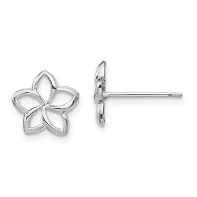 Plumeria Cutout Post Earrings 14k White Gold Polished TF1565, MPN: TF1565, 883957768960