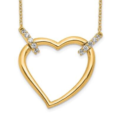 Si1/Si2, G H I, Heart Necklace 14k Gold Lab Grown Diamond PM4366-025-YLG, MPN: PM4366-025-YLG, 8839…