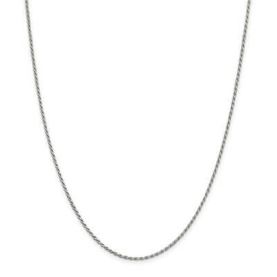 1.7mm Diamond-Cut Rope Chain 14 Inch Sterling Silver QDC025-14, MPN: QDC025-14, 191101783432