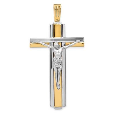 Leslie&#39;s Crucifix Pendant 14k Two-tone Gold Polished HB-LF1362, MPN: LF1362, 196904158241