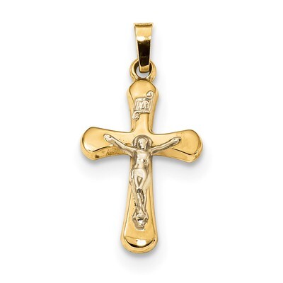 Polished Rounded Cross Pendant 14k Two-Tone Gold XR1662, MPN: XR1662, 883957731506