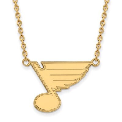 Saint Louis Blues Large Pendant with Chain Necklace Gold-plated Silver GP014BLE-18, MPN: GP014BLE-1…