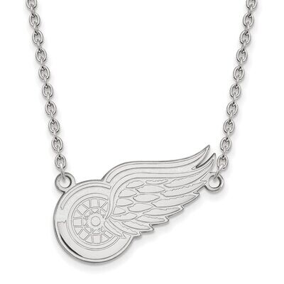 Detroit Red Wings Large Pendant with Chain Necklace 10k White Gold 1W016RWI-18, MPN: 1W016RWI-18, 8…