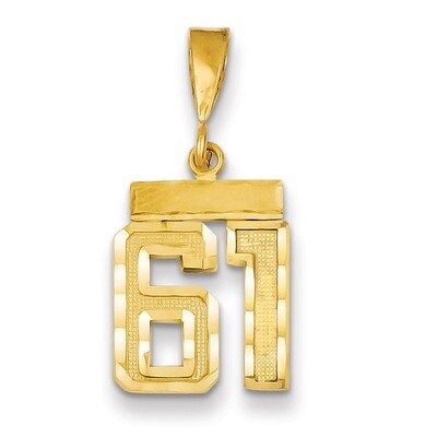 Number 61 Charm 14k Gold Small Diamond-cut SN61, MPN: SN61, 883957104577