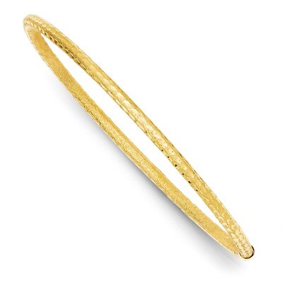 3mm Laser and Diamond-cut Tube Slip-on Bangle 14k Gold DB484, MPN: DB484, 883957899831
