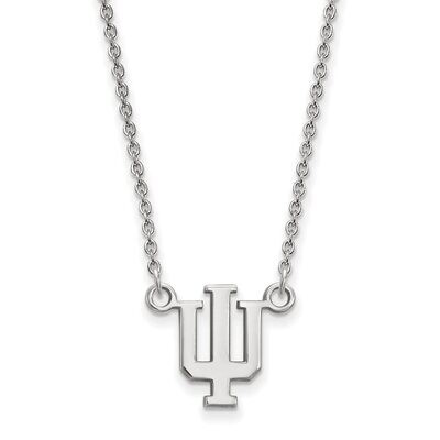 Indiana University Small Pendant with Chain Necklace 14k White Gold 4W015IU-18, MPN: 4W015IU-18, 88…