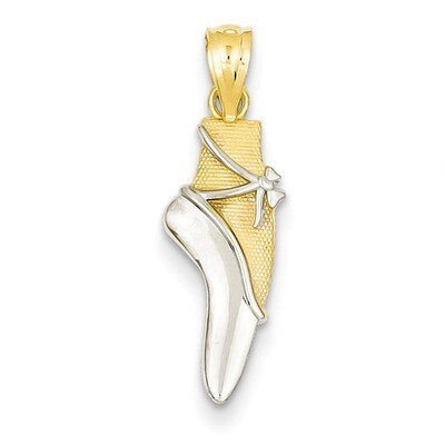 Ballet Shoe Pendant 14K Gold &amp; Rhodium YC524, MPN: YC524, 886774618029