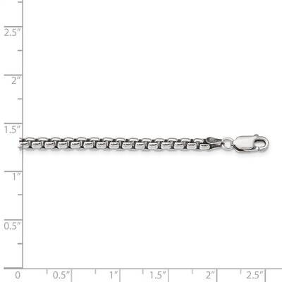 20 Inch 3.6mm Antiqued Round Box Chain Sterling Silver QFC216-20, MPN: QFC216-20, 886774047508