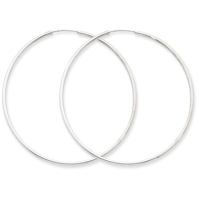 1.5mm Polished Endless Hoop Earrings 14k White Gold XY1190, MPN: XY1190, 883957299754