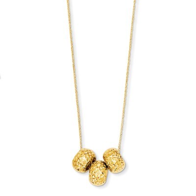 RopDiamond Cut Beads with 2in Ext Necklace 16 Inch 14k Gold SF2055-16, MPN: SF2055-16, 886774622996