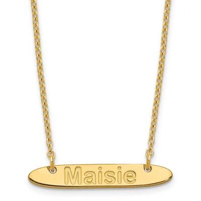Small Polished Oblong Arial Rounded Bar Necklace Gold-plated Sterling Silver XNA1233GP, MPN: XNA123…