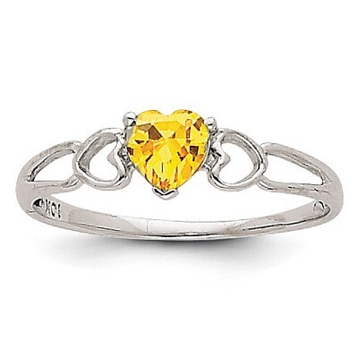 Citrine Birthstone Ring 14k White Gold XBR176, MPN: XBR176, 883957373812