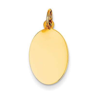 Plain .013 Gauge Engravable Oval Disc Charm 14k Gold XM185/13, MPN: XM185/13, 883957528427