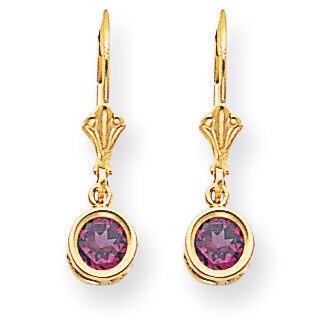 5mm Rhodolite Garnet Leverback Earrings 14k Gold XLB100RG, MPN: XLB100RG, 883957118062
