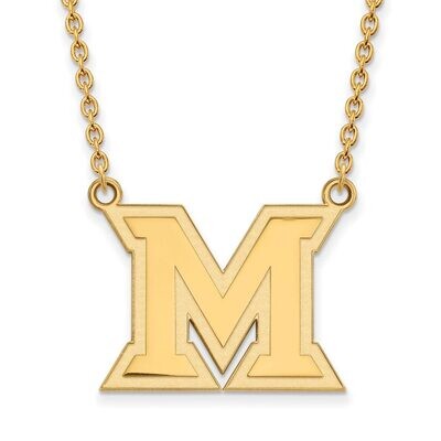 Miami University Large Pendant with Chain Necklace 10k Yellow Gold 1Y012MU-18, MPN: 1Y012MU-18, 886…