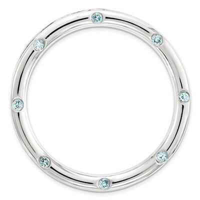 Polished Blue Topaz Chain Slide Sterling Silver Large QSK1797, MPN: QSK1797, 886774642437