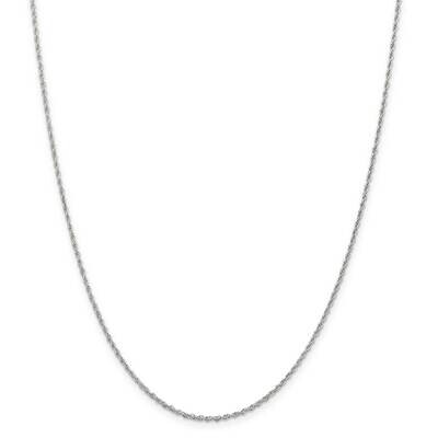 1.6mm Loose Rope Chain with 2 Inch Extender 18 Inch Sterling Silver QFC207E-18, MPN: QFC207E-18,