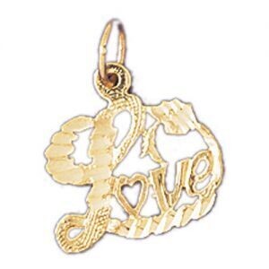 Dazzlers Jewelry Love Pendant Necklace Charm Bracelet in Yellow, White or Rose Gold 10219, MPN: DZ-…