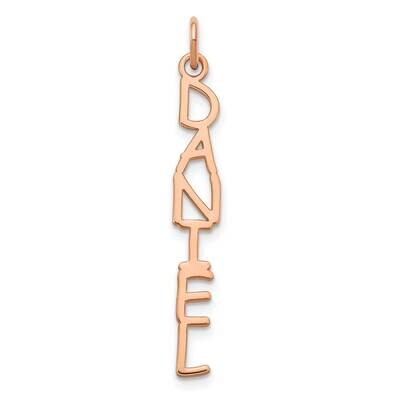Comic San Font Vertical Name Plate Charm Sterling Silver Rose-plated XNA1168RP, MPN: XNA1168RP,