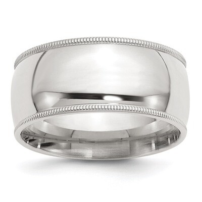 10mm Milgrain Comfort Fit Band - Sterling Silver QCFM100 by Chisel, MPN: QCFM100, 886774340333