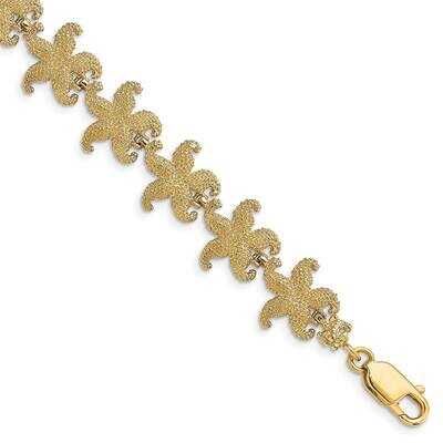 Puffed Starfish Link Bracelet 14k Gold FB1735-7.25, MPN: FB1735-7.25, 883957943237