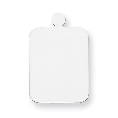 Rectangle with Round Edges with Eyelet Stamping Sterling Silver Rhodium-plated SS1171, MPN: SS1171,