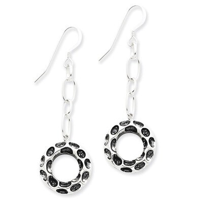 Fancy Circle Earrings Sterling Silver QE5381
