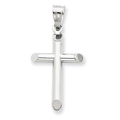 Polished Hollow Cross Pendant 14k White Gold K3709, MPN: K3709, 886774100890