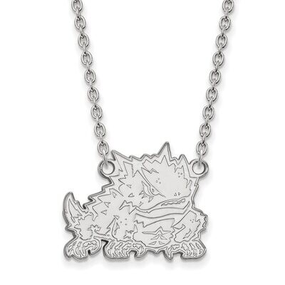Texas Christian University Large Pendant with Chain Necklace 10k White Gold 1W025TCU-18, MPN: 1W025…
