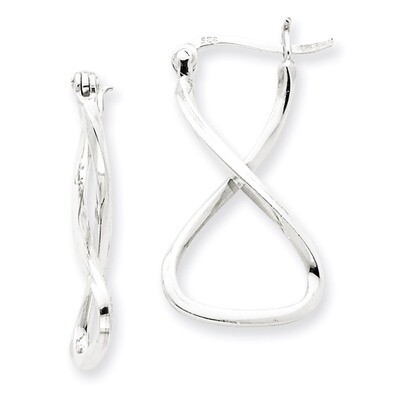 Twisted Oval Hoop Earrings Sterling Silver QE3762, MPN: QE3762, 883957927848