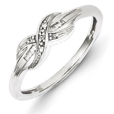 Crossover &amp; Baguette Ring Sterling Silver Rhodium-plated Diamond QR4871, MPN: QR4871, 191101560859