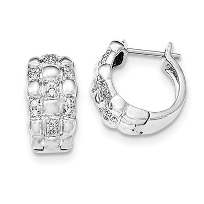 Patterned Hinged Hoop Earring Sterling Silver QE12460