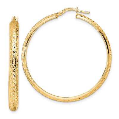 Diamond Cut Hoop Earrings 14k Gold Polished TC1026, MPN: TC1026, 883957982625