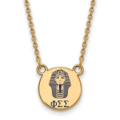 Phi Sigma Sigma Extra Small Enameled Pendant with 18 Inch Chain Gold-plated Silver GP044PSS-18, MPN…