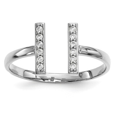 Diamond Double Bar Ring 14k White Gold Y13743WA, MPN: Y13743WA, 886774759678