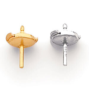 Large Guardian Post and Back Earring Setting Platinum PL665, MPN: PL665,
