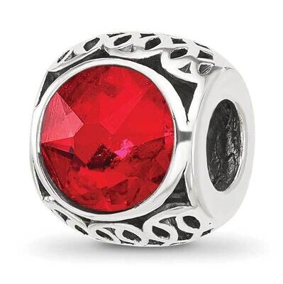 Antiqued Light Red Swarovski Crystal Bead Sterling Silver QRS4406, MPN: QRS4406,