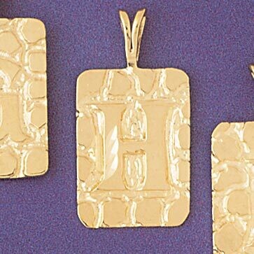 Dazzlers Jewelry Initial H Pendant Necklace Charm Bracelet in Yellow, White or Rose Gold 9576h, MPN…