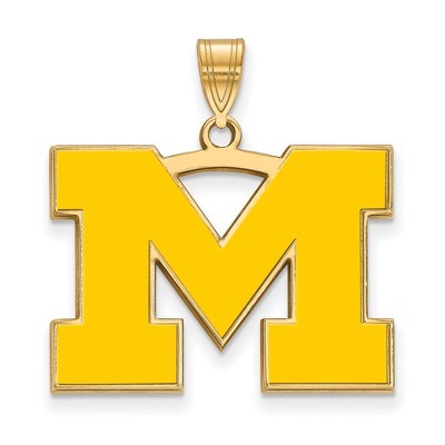 Michigan University of Large Enamel Pendant Gold-plated Sterling Silver GP029UM, MPN: GP029UM, 8867…