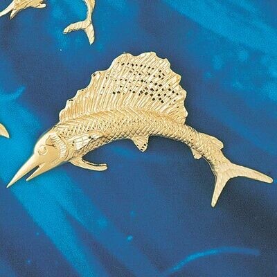 Dazzlers Jewelry Marlin Sailfish Pendant Necklace Charm Bracelet in Yellow, White or Rose Gold 531,…