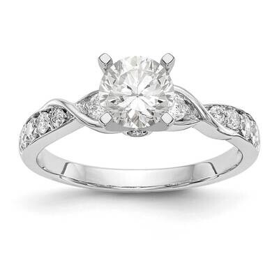 Diamond Si1/Si2, G H I, Peg Set Semi-Mount Engagement Ring 14k White Gold Lab Grown RM2534E-040-7WL…