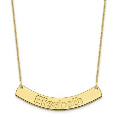 Polished Curved Arial Rounded Bar Necklace 10k Gold Medium 10XNA1239Y, MPN: 10XNA1239Y, 196904158838