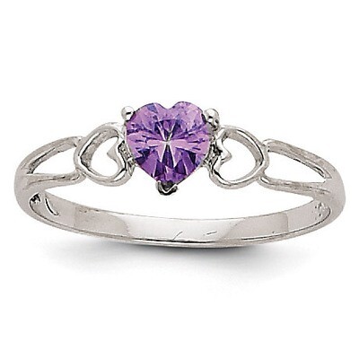 Amethyst Birthstone Ring 14k White Gold XBR167, MPN: XBR167, 883957413365