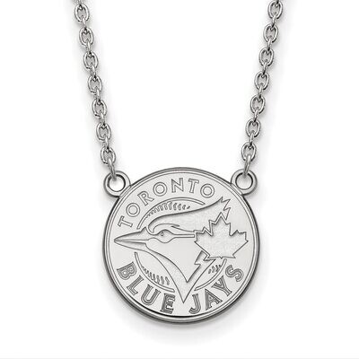 Toronto Blue Jays Large Pendant with Chain Necklace 14k White Gold 4W009BLU-18, MPN: 4W009BLU-18, 8…