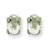 7x5 Oval Green Quartz Earrings 14k White Gold XE87WCG, MPN: XE87WCG, 883957107639