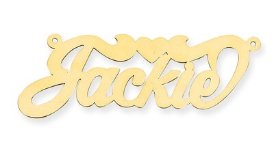 0.013 Gauge Polished Nameplate with Heart Pendant 14k Gold XNA127Y, MPN: XNA127Y, 191101541124