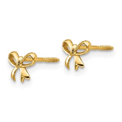 Bow Post Earrings - 14k Gold GK598 by Madi K, MPN: GK598, 886774342153