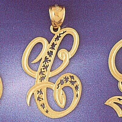 Dazzlers Jewelry Initial C Pendant Necklace Charm Bracelet in Yellow, White or Rose Gold 9563c, MPN…