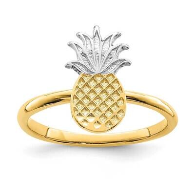 White Polished Pineapple Ring 14k Gold Rhodium D4728, MPN: D4728, 196904063330