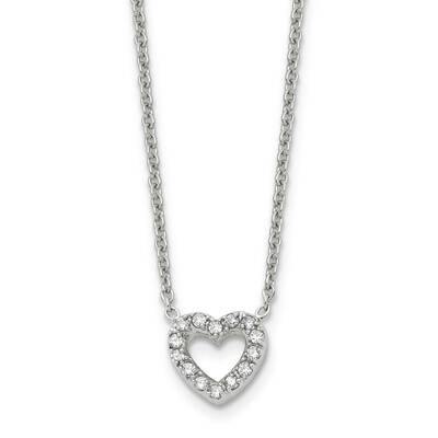 Heart with CZ Stone Necklace Stainless Steel Polished SRN1545-18 by Chisel, MPN: SRN1545-18, 191101…
